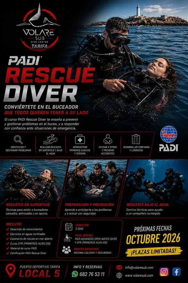 Curso Rescue Volare Sub Tarifa Dive Center Curso PADI Rescue Volare Sub Tarifa Dive Center